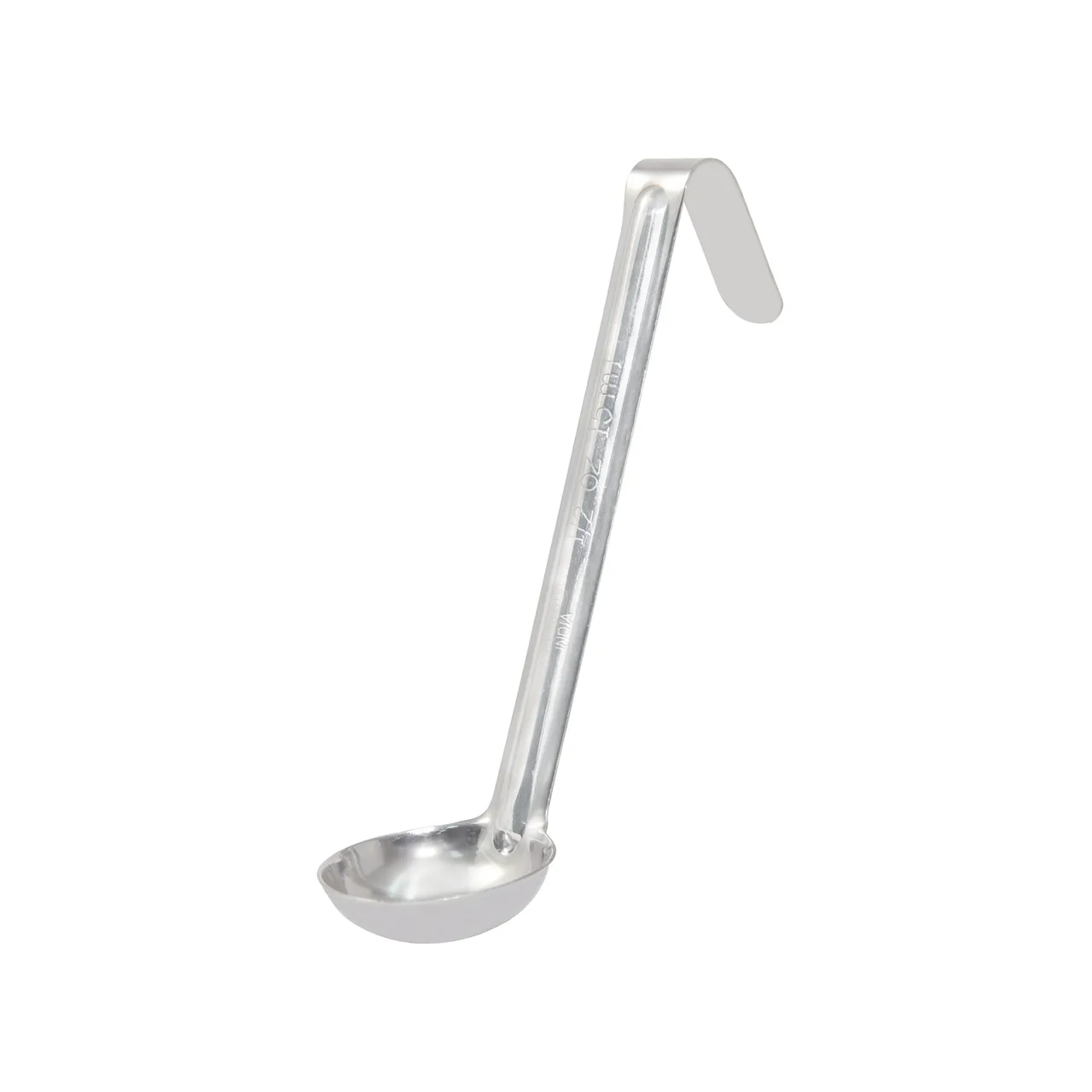 CAC China SLD6-05 Ladle, 1/2 oz. Bowl, 6" Hooked Handle, One-Piece, Stainless Steel