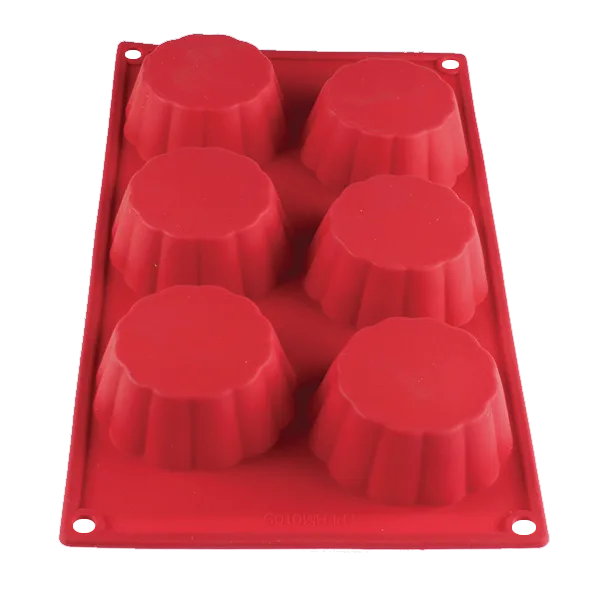 Thunder Group PLBM010S Baking Mold, 3-7/10 Oz. -40° - 550°F Temperature Range (6) Brioche Cavities