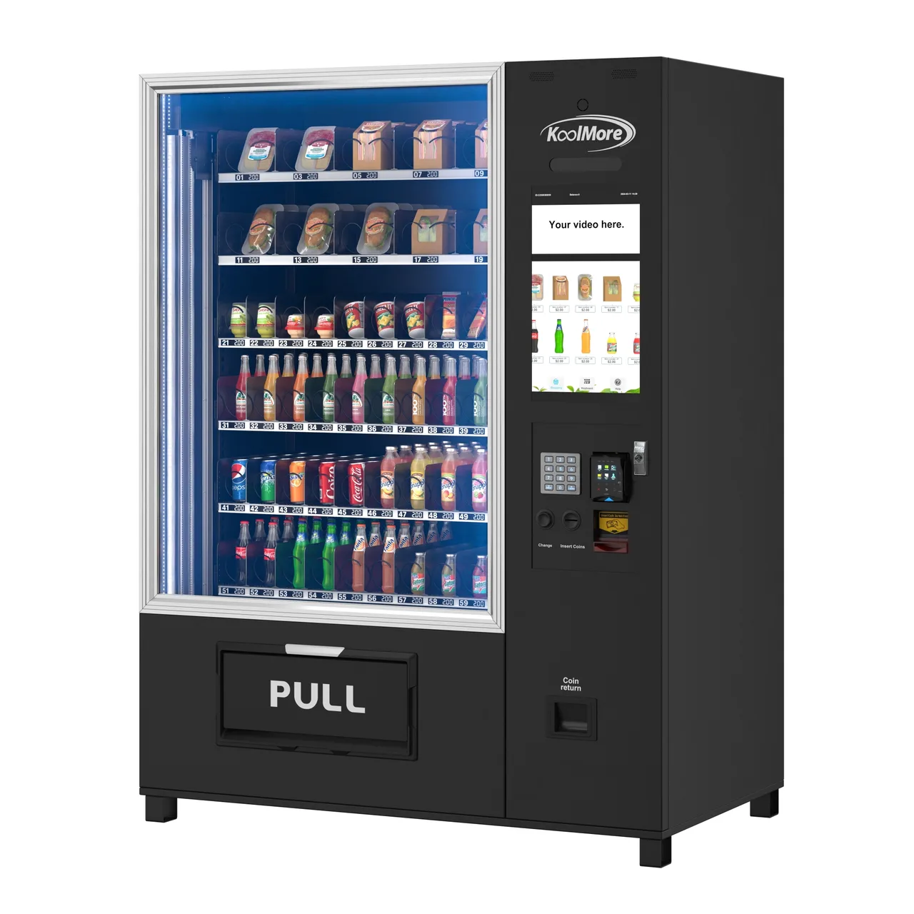 Koolmore KM-VMRWT-66EBR Refrigerated Snack Vending Machine - 57.2"W x 33.46"D x 76.38"H
