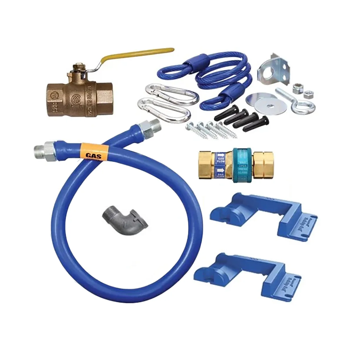Dormont 1650KITS36PS Deluxe SnapFast 36" Gas Connector Kit, Swivel MAX, Elbow, Safety Set
