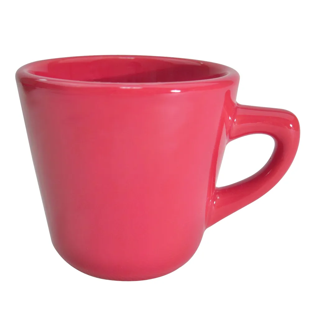 CAC China LV-1-R - Red Stoneware Las Vegas Coffee Cup 7½ oz (3¼" Dia x 3" H) Edge Safe - 1 Dozen