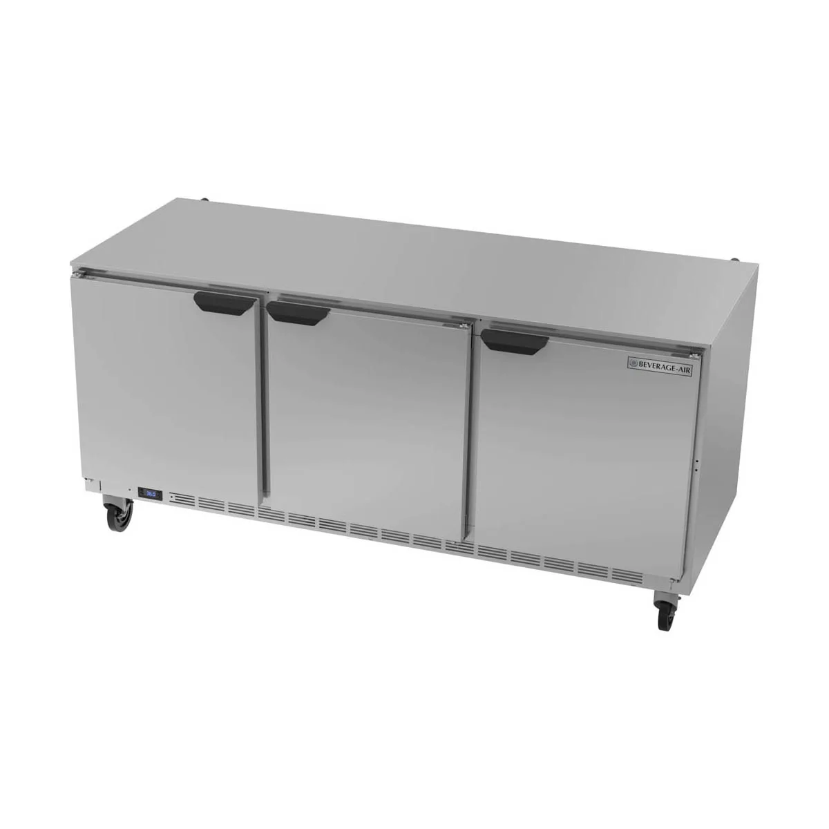 Beverage Air UCR72AHC 72" Three Section Undercounter Refrigerator w/ 3 Doors, 17.88 cu. ft.