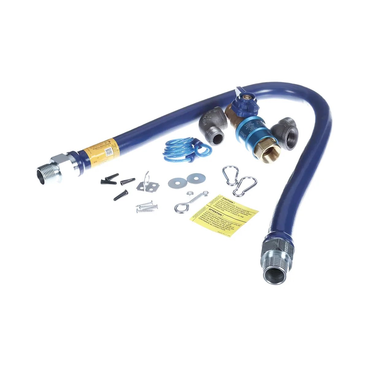 Dormont 16100KITCF48 Deluxe Safety Quik 48" Gas Connector Kit w/ Two Elbows, Restraining Cable, 1" Dia.