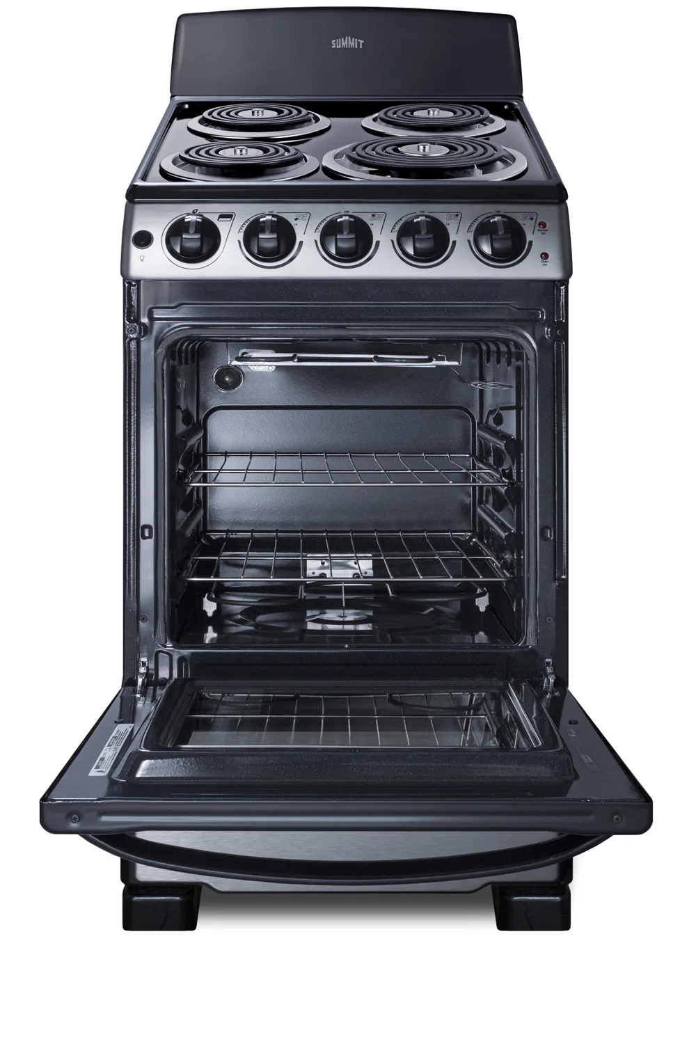 Summit PROEL20SS Electric Coil Range, 20" W, 2.3 Cu.Ft. Oven Capacity, Broiling