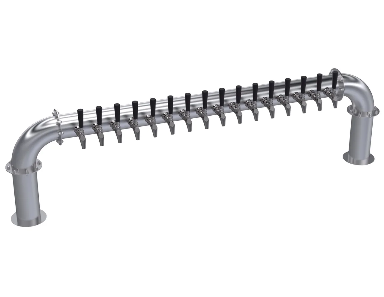 Krowne KPTP-16S Tap Tower, 69" Countertop, 2-Column Dispenser, Steel, Glycol Cooled, 16 Faucets