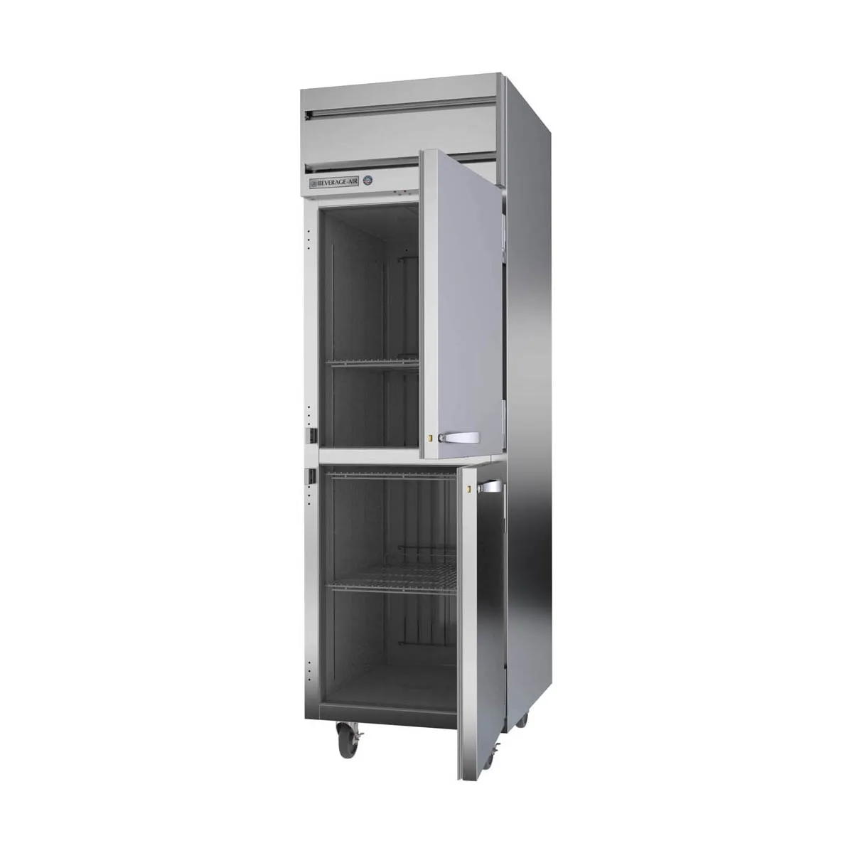 Beverage Air HFP1HC-1HS 26" 1-Section Reach-In Freezer, 2 Half Solid Doors, Top Mount, 21 cu. ft., Stainless Steel Front
