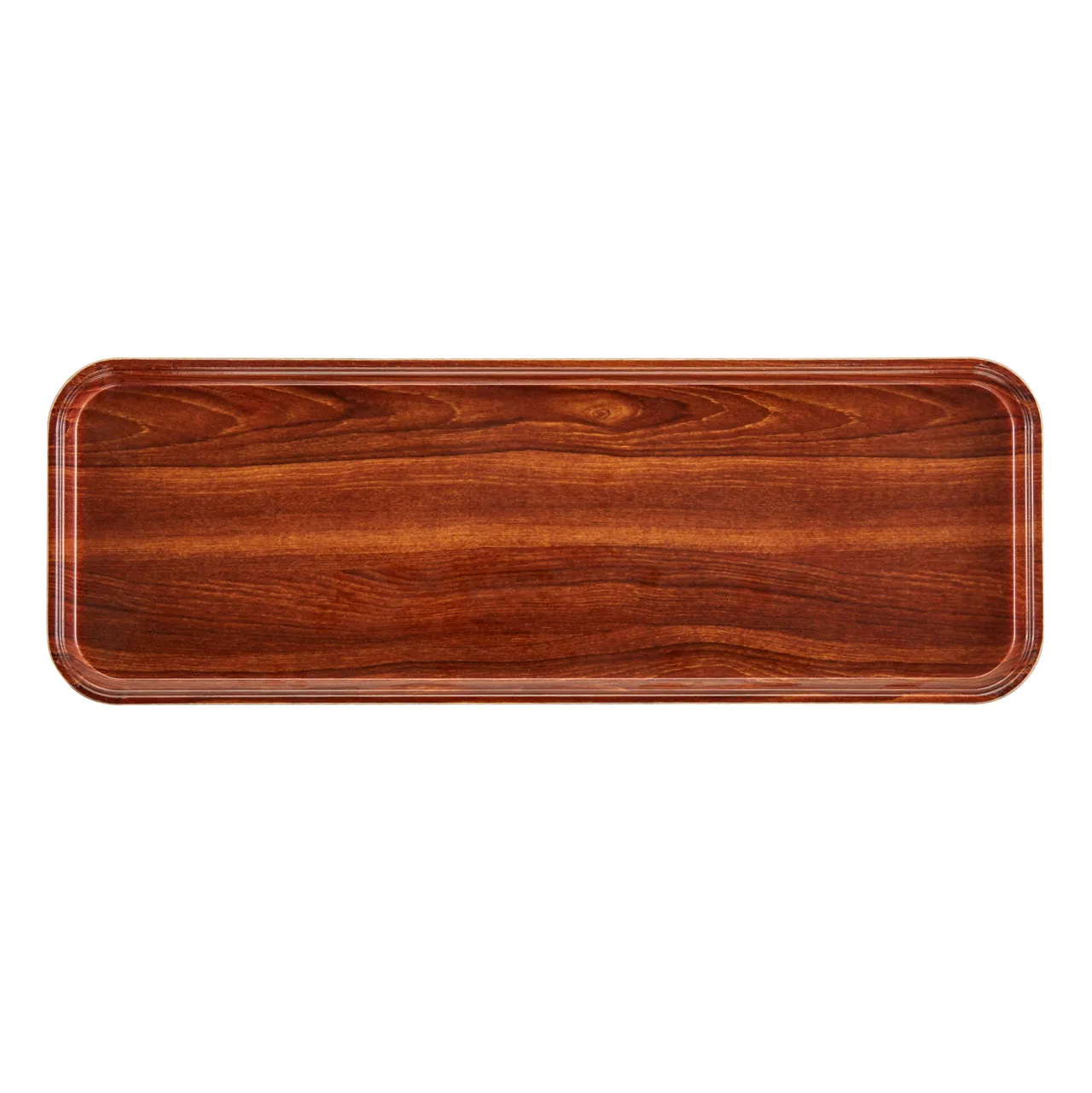 Cambro 926308 Camtray Tray, 8‑7/8" × 25‑9/16" × 1", Fiberglass, Burma Teak Color, Dishwasher Safe