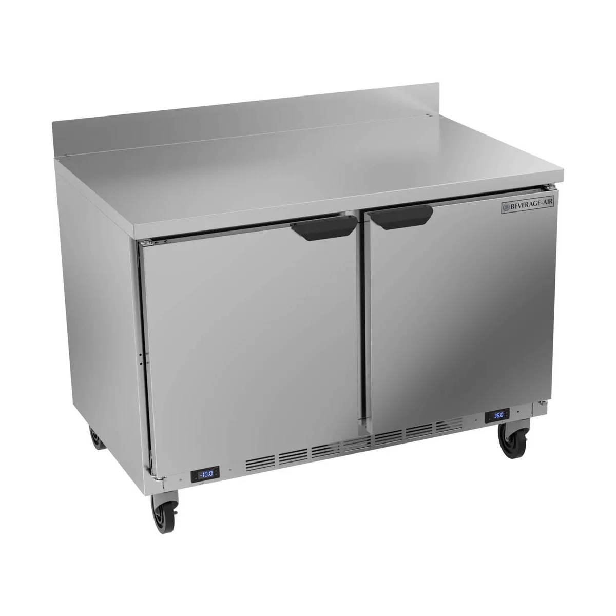 Beverage Air WTRF48AHC-1-SA-A 48" Dual Temp Worktop Freezer/Refrigerator, 2 Doors, 10.6 cu. ft.