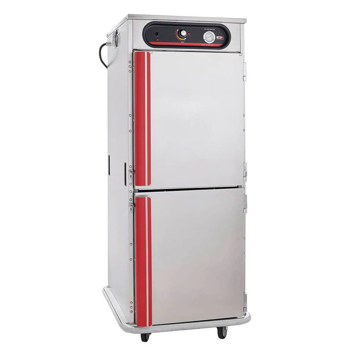 Carter-Hoffmann HL5-1812 "Full Height" 1-Door Solid Dutch Heated Holding Cabinet, 73-78" H, Insulated, 24x12"x20"/12x18"x26" Pan Capacity, Aluminum