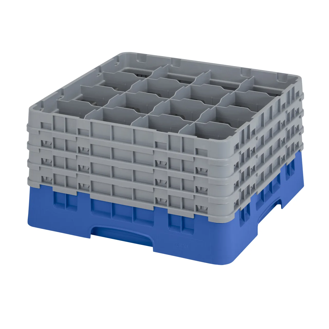 Cambro 16S900168 Camrack Glass Rack, Full Size, 19-3/4 x 19-3/4, Blue, 16 Compartments, 4-3/8 Max Dia