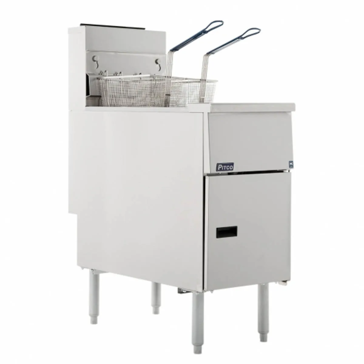 Pitco 65C+S Quick Ship Full Pot Floor Model Economy Gas Fryer w/ 65-80 lb Capacity, 150.000 BTU