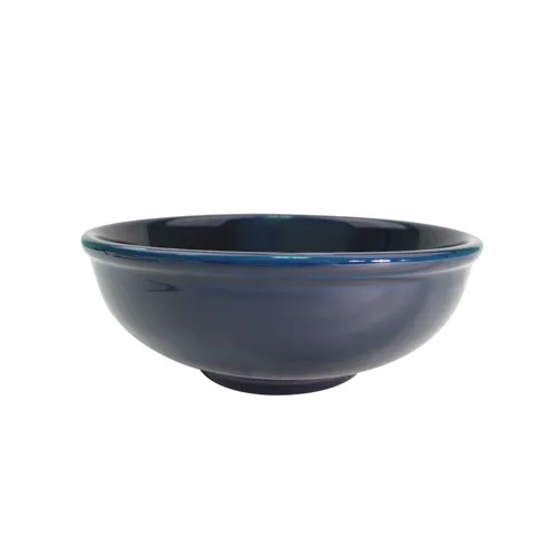 CAC China MB-7-BLU - 25 oz Blue Ceramic Salad Bowl, 7.5" Dia x 2.75" H, Safe - 1 Dozen