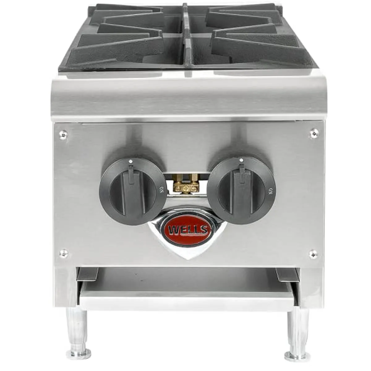 Wells HDHP-1230G 12" Countertop Gas Hotplate with (2) Burners, Manual Controls, 53.000 BTU