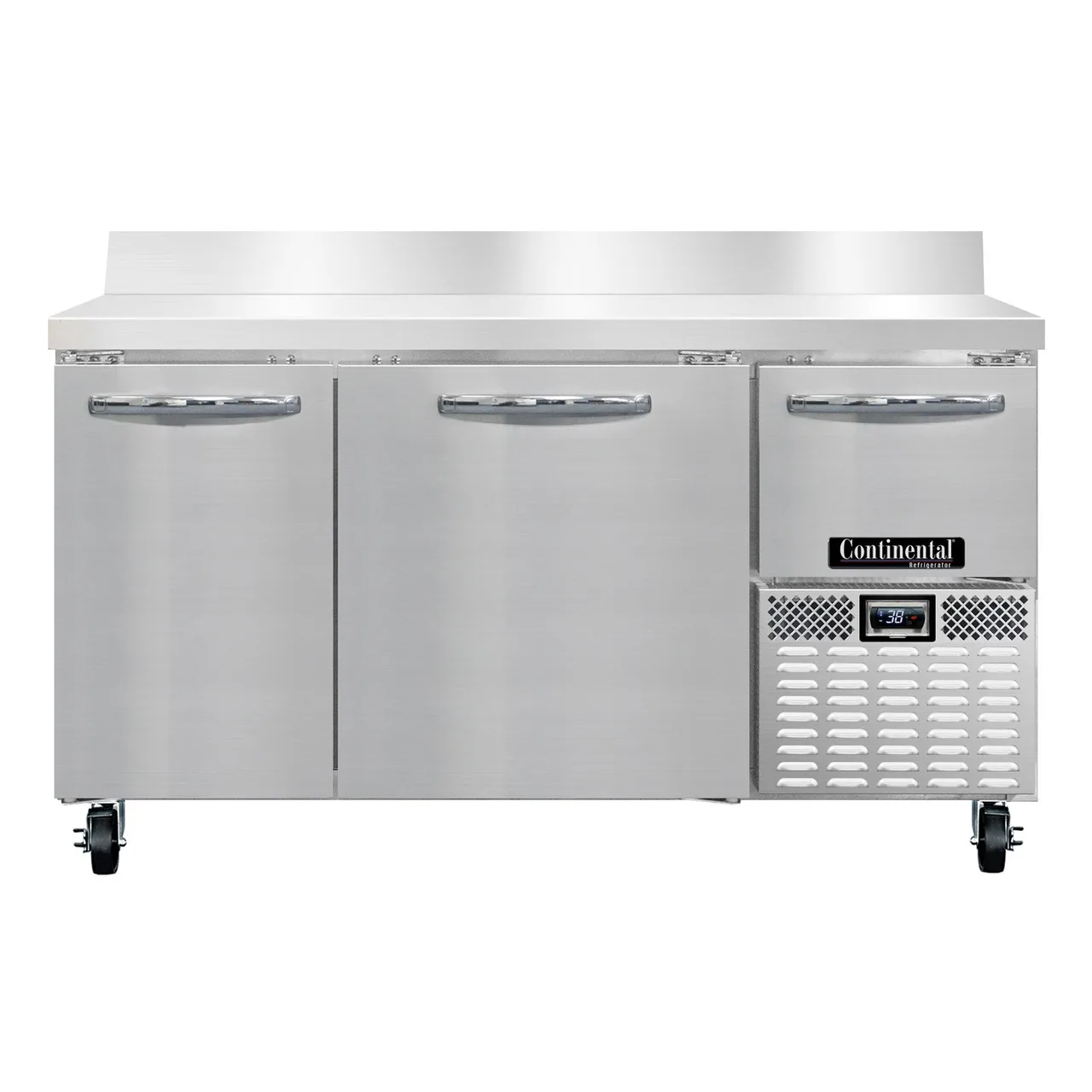 Continental Refrigerator RA60NBS 60" WorkTop Refrigerator w/ 2 Full & 1 Half Doors