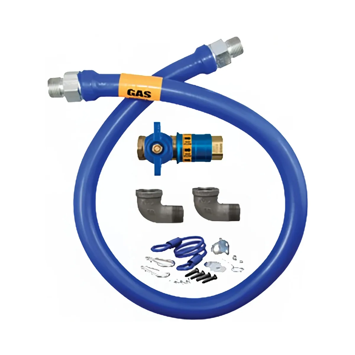 Dormont 1675KITCF36 Deluxe Safety Quik 36" Gas Connector Kit, Two Elbows, Restraining Cable, 3/4" Dia
