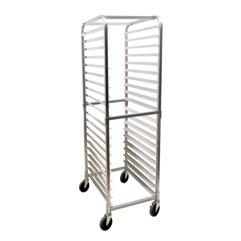 Omcan USA 48059 Aluminum Mobile Full Size Pan Rack w/ (20) 18" x 26" Pan Capacity, Curved Top