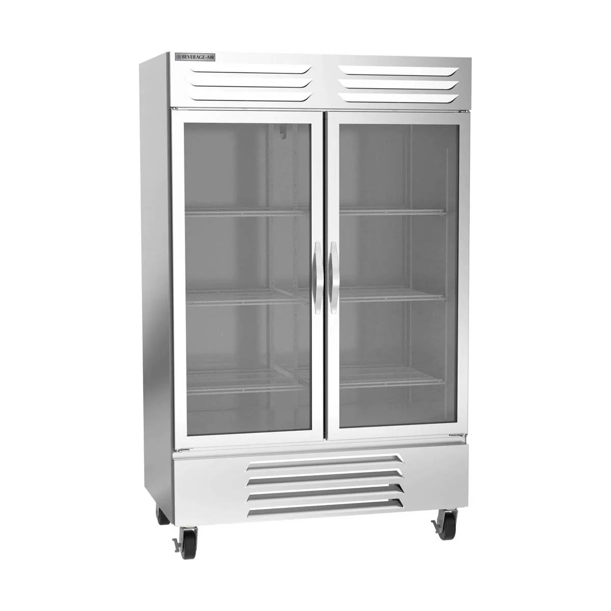 Beverage Air FB49HC-1G 52" 2-Section Glass Door Reach-In Freezer, Bottom Mount, 46.2 cu. ft., Stainless Steel Front