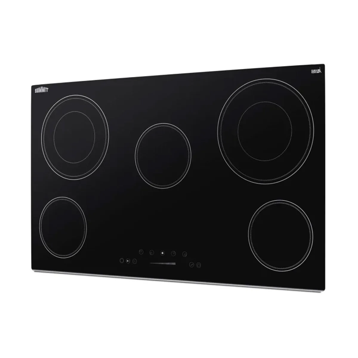 Summit CR5B36T9B 35" Electric Radiant Cooktop w/ (5) Burners, Black Ceramic Glass, Digital Controls, 7.7 kW, 240v