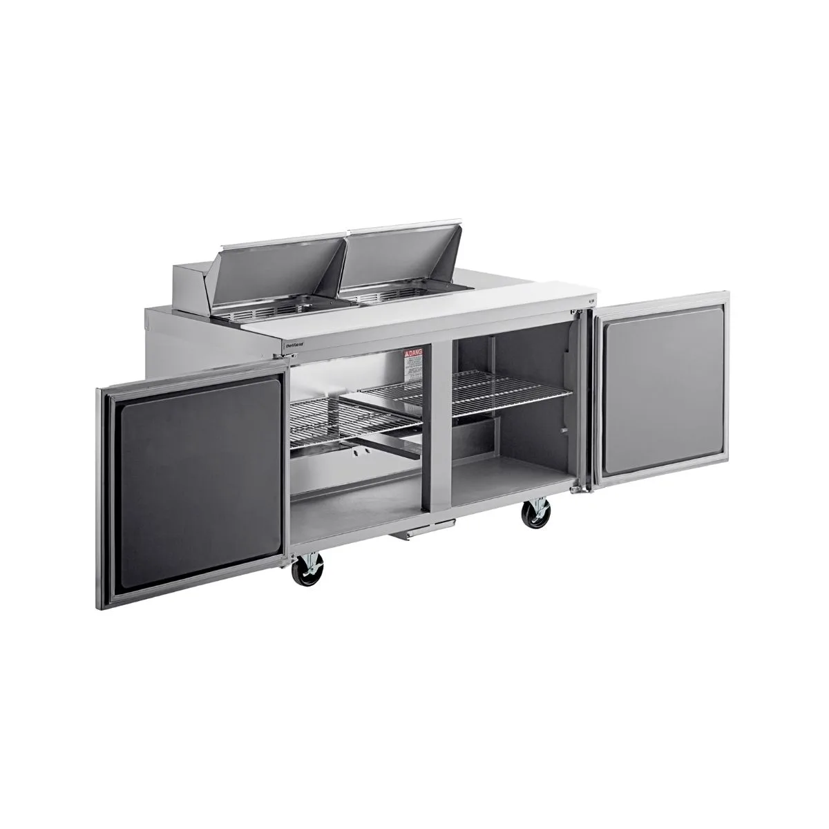Delfield 4460NP-12 60" 2-Door Sandwich and Salad Prep Table, 12 Pans, 20.20 cu. ft.