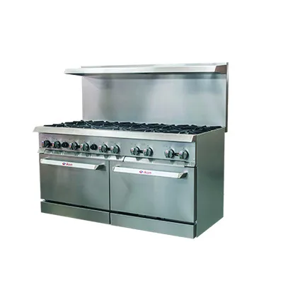 IKON IR-10-60 60" Gas Restaurant Range w/ (10) Open Burners, (2) Static Ovens, 366.000 BTU