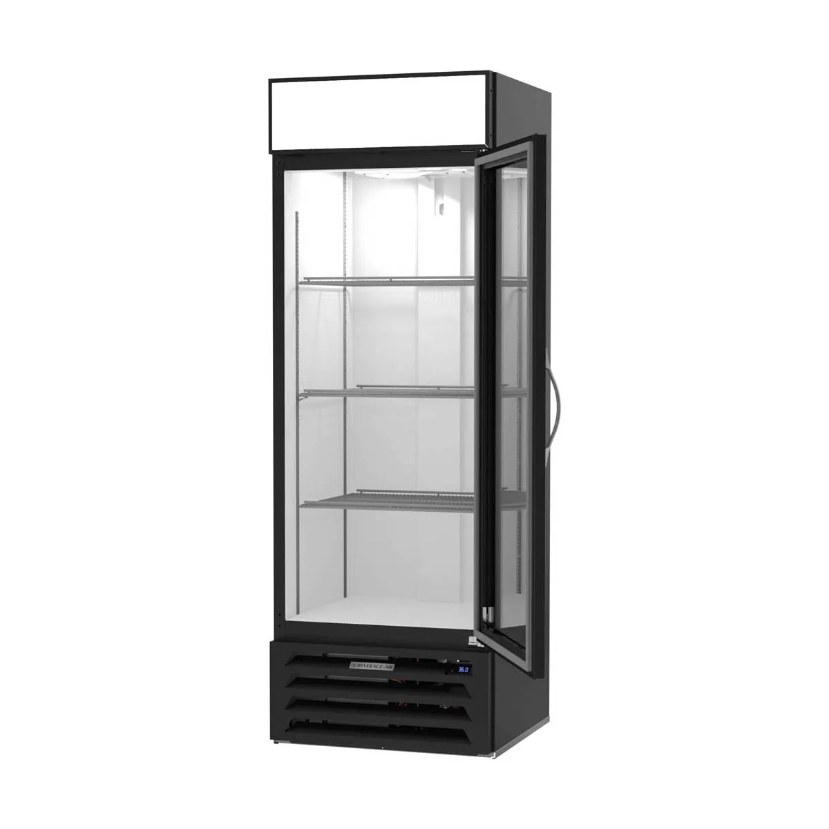 Beverage Air MMR19HC-1-B 27" One Glass Door Merchandiser Refrigerator in Black, 17.87 cu. ft