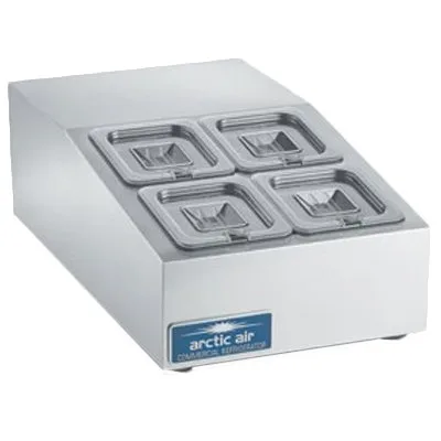 Arctic Air ACP4SQ 15" Compact Countertop Refrigerated Prep Rail, 4 Pan Capacity