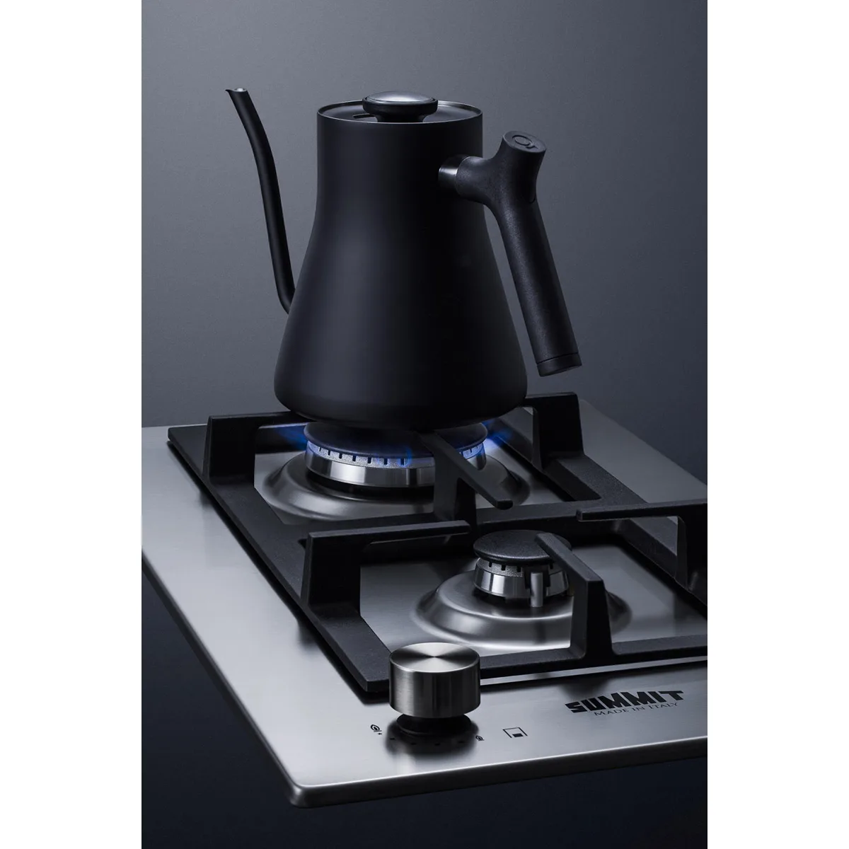 Summit GCJ2SS 12" Built-In Gas Cooktop/Hotplate with (2) Burners, Stainless Steel Surface, 13.400 BTU
