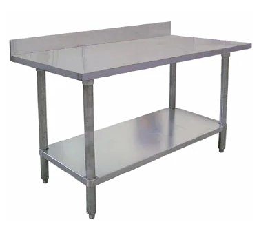 Omcan USA 23796 48" Open Base Work Table with Open With Undershelf, 4" Backsplash / 18 Gauge Top