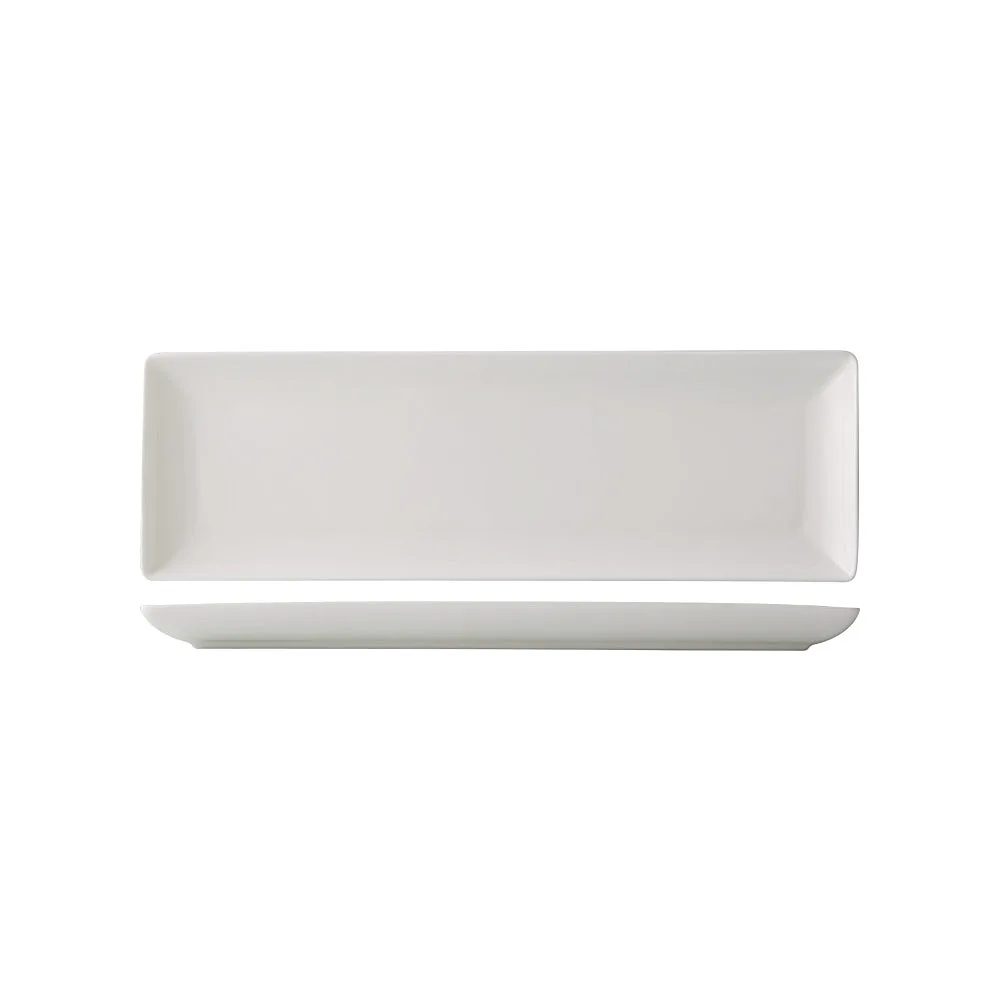 CAC China VCT-413 Victoria Tray, Rectangular 11½" L x 3⅞" W x ¾" H Porcelain Bone White - Dozen