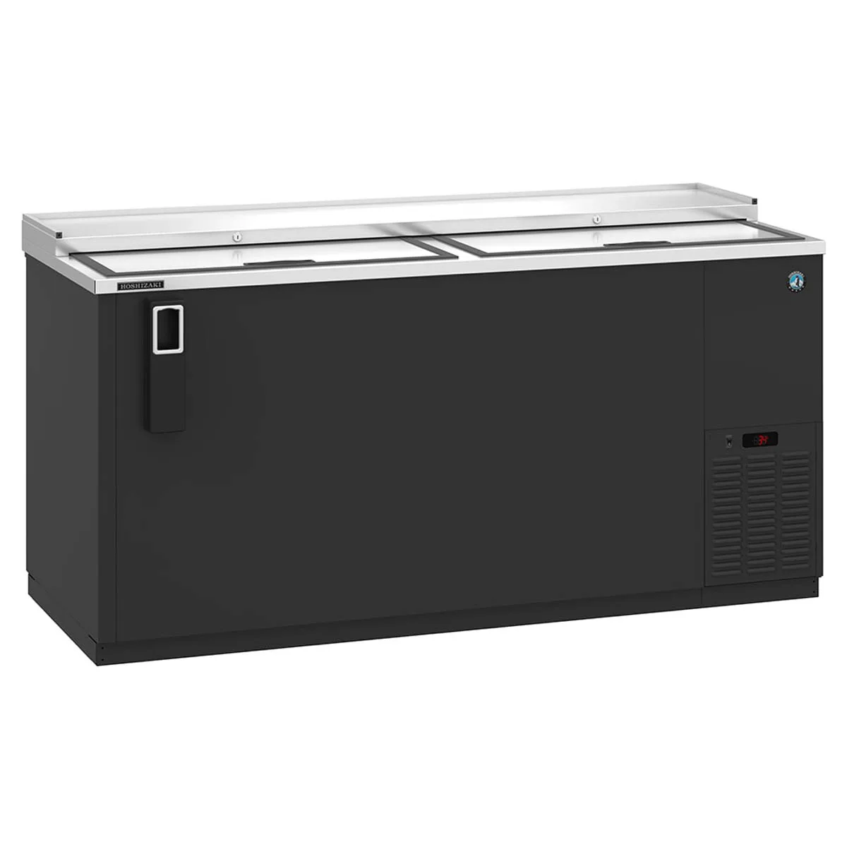 Hoshizaki CC65 65" Two Section Black Horizontal Bottle Cooler, 19.6 cu. ft.