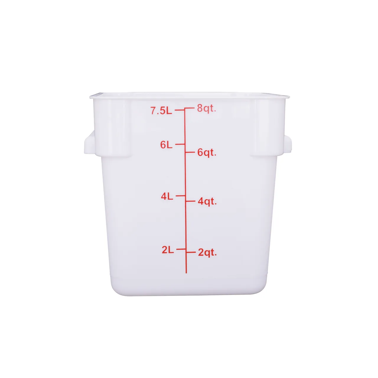 CAC China FS3P-SQ8W Food Storage Container, 8 qt, Square, Stackable, Polypropylene, White, BPA‑Free