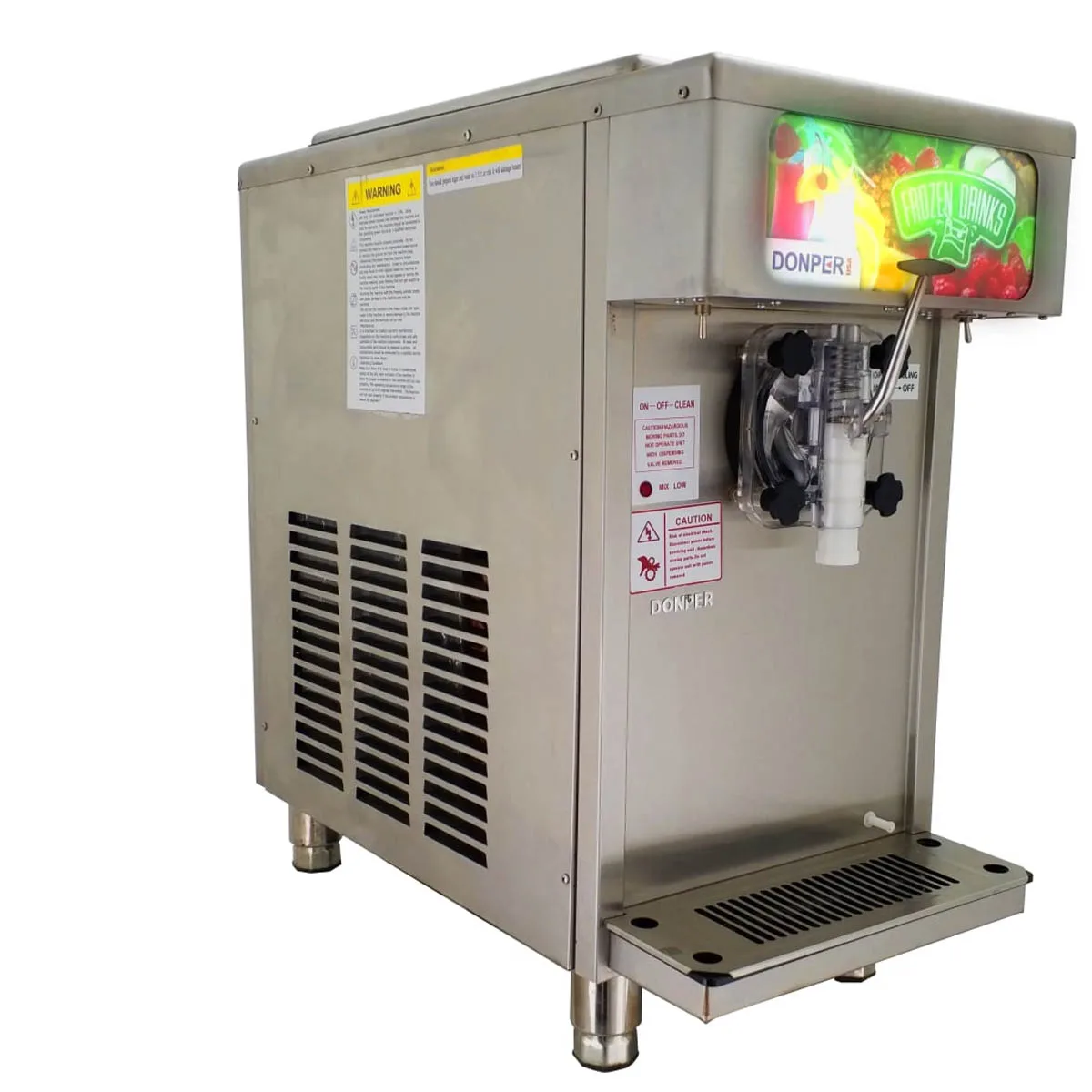 Donper USA XF124 Cylinder Type Frozen Drink Machine,Air Cooled w/19 qt. Hopper - 3/4hp-115V- Single