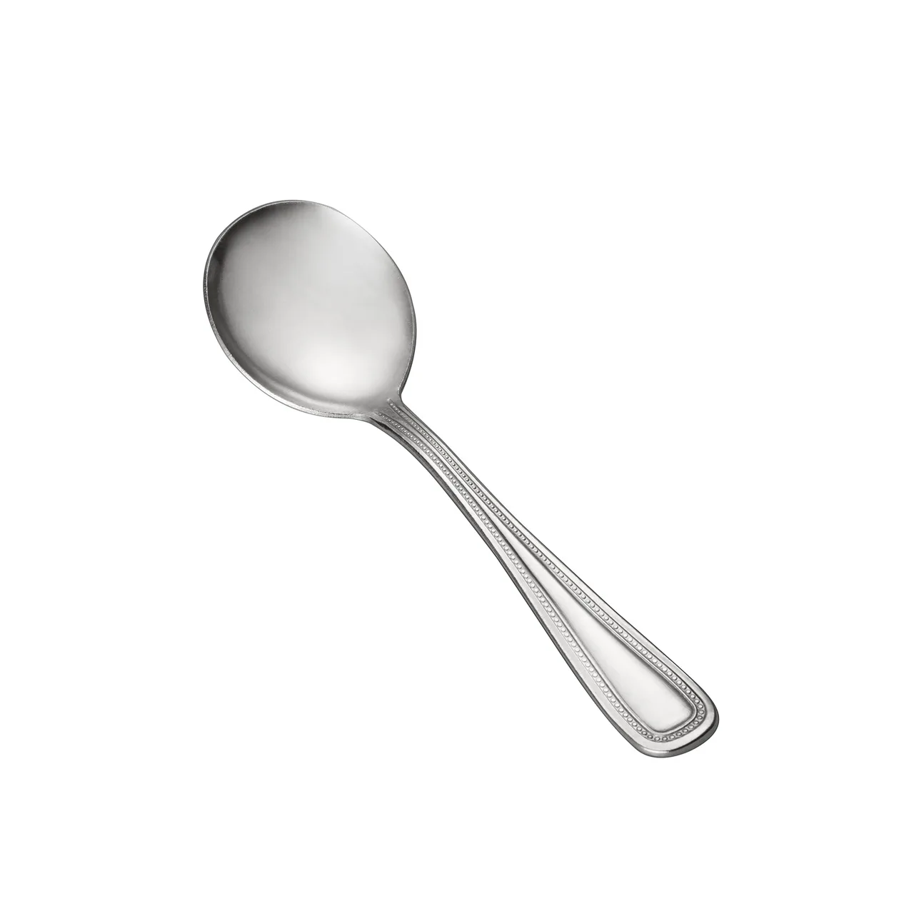 CAC China 2008-04 Pearl Bouillon Spoon, 6¼" Length, Heavy Weight, 18/0 Stainless Steel - 1 Dozen