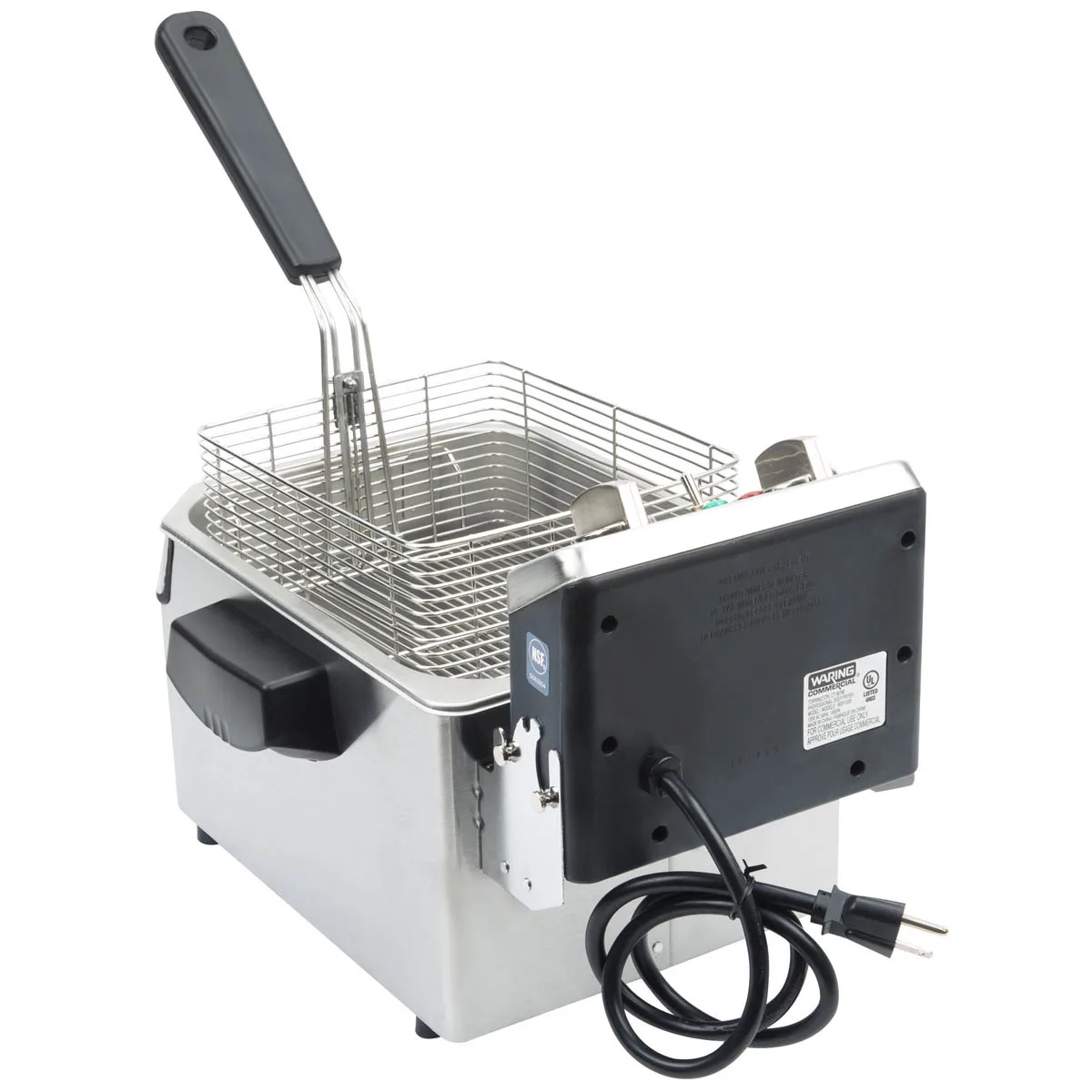 Waring WDF1000 Full Pot Countertop Electric Fryer w/ 10-Lb. Capacity, 2 Twin & 1 Large Basket