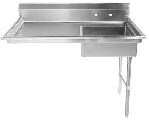 Omcan USA 40190 50" Soiled Undercounter Dishtable - 20"x20" Sink, 18 Gauge Top / Right to Left