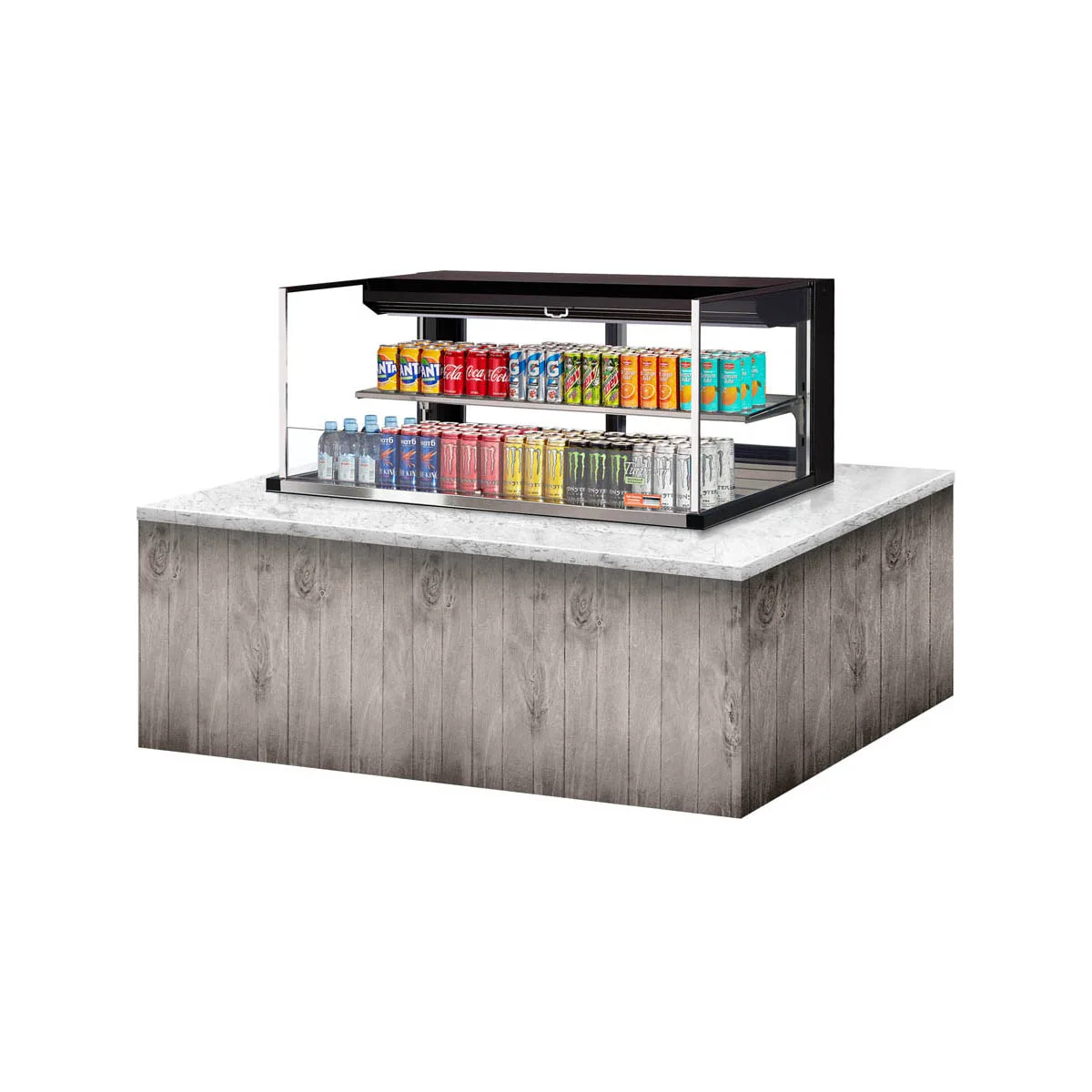 Turbo Air TOM-48L-UFD-W(B)-2SI-N 48" Drop In Open Refrigerated Deli Display Case