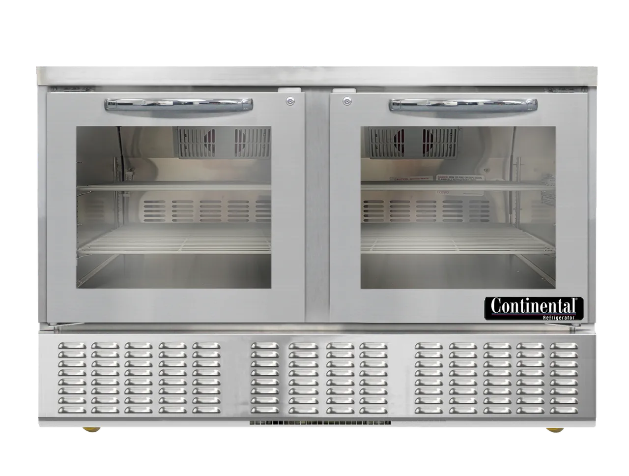 Continental Refrigerator UC48NGD 48" 2-Glass Door Front Breathing Undercounter Fridge, 10.5 cu. ft.