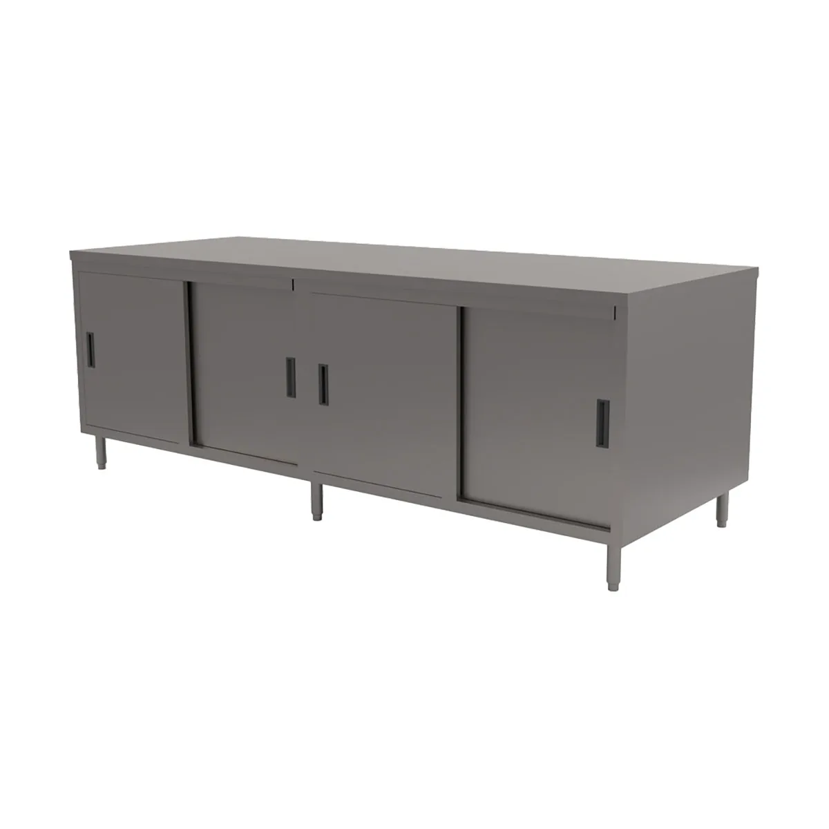 BK Resources CST-36120S2 Sliding Doors Chef Table with 8 Doors, 120"W x 36"D / Dual Access