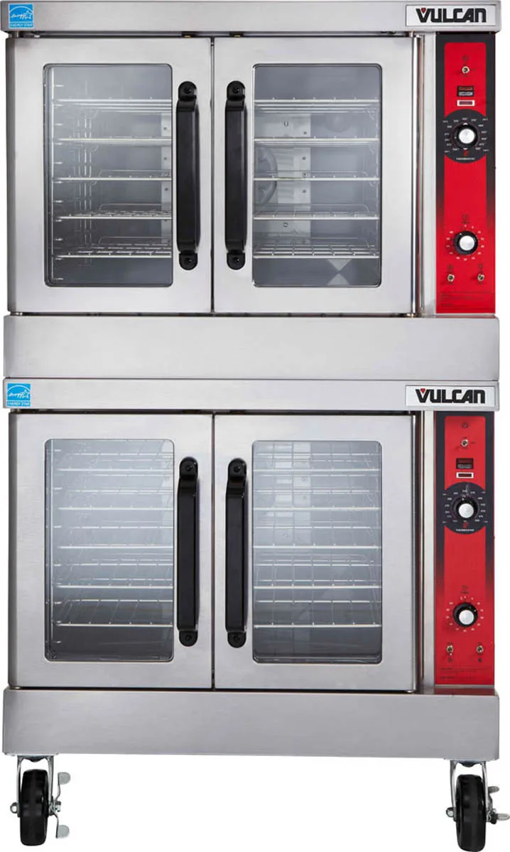 Vulcan VC44GD Full Size Gas Convection Oven with Double Deck, Solid State Controls, 120.000 BTU
