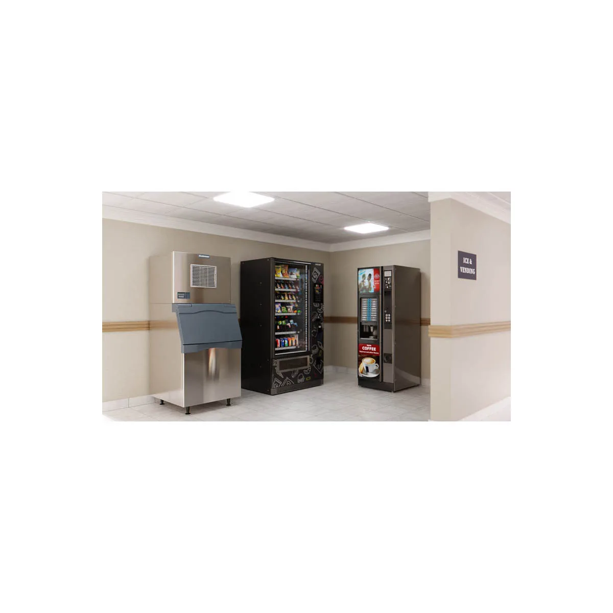 Scotsman MC0330SAX-1/B530S Air Cooled Half Cube 400 lb Ice Machine with Bin, 536 lb Stainless