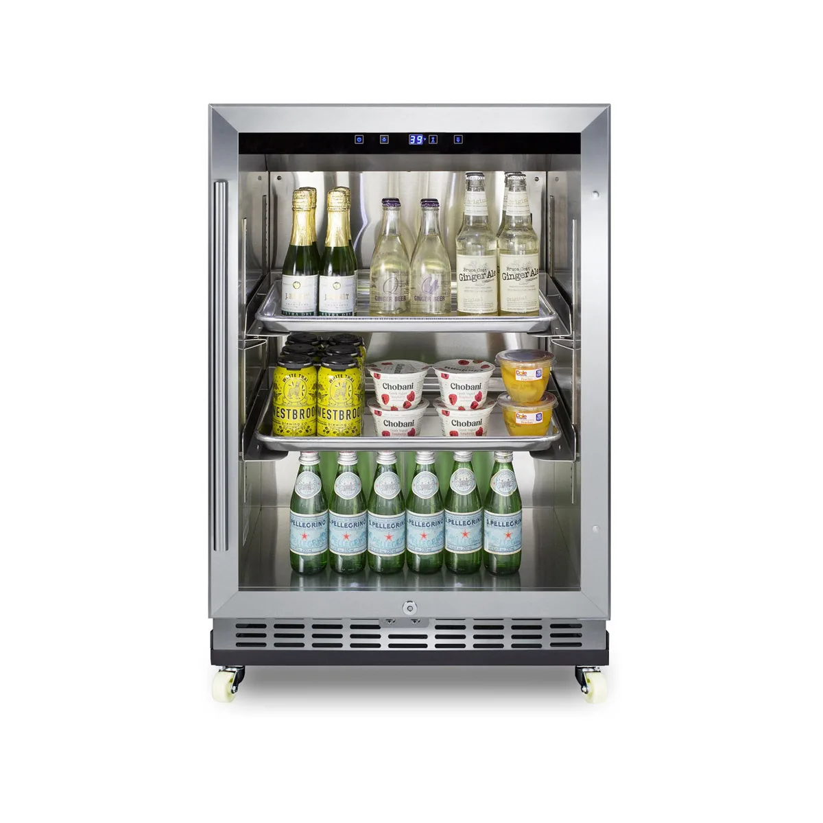 Summit SCR611GLOSRI 24" Outdoor Glass Door Undercounter Refrigerator in Stainless Steel, 5 cu. ft.