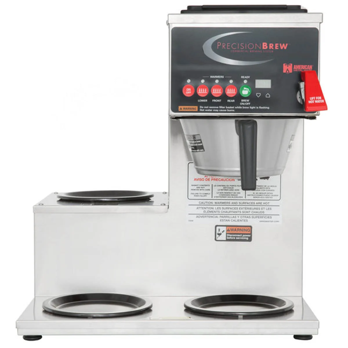 GRINDMASTER B-3WL-120V Automatic Fill Coffee Brewer for Decanters With Hot Water Faucet, Single