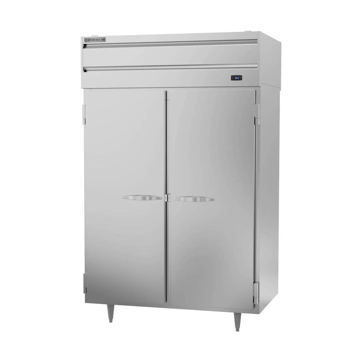 Beverage Air PRD2HC-1AS 52" 2-Section Pass-Thru Refrigerator w/ 4 Solid Full Doors, Top Mounted, 48.3 cu. ft.