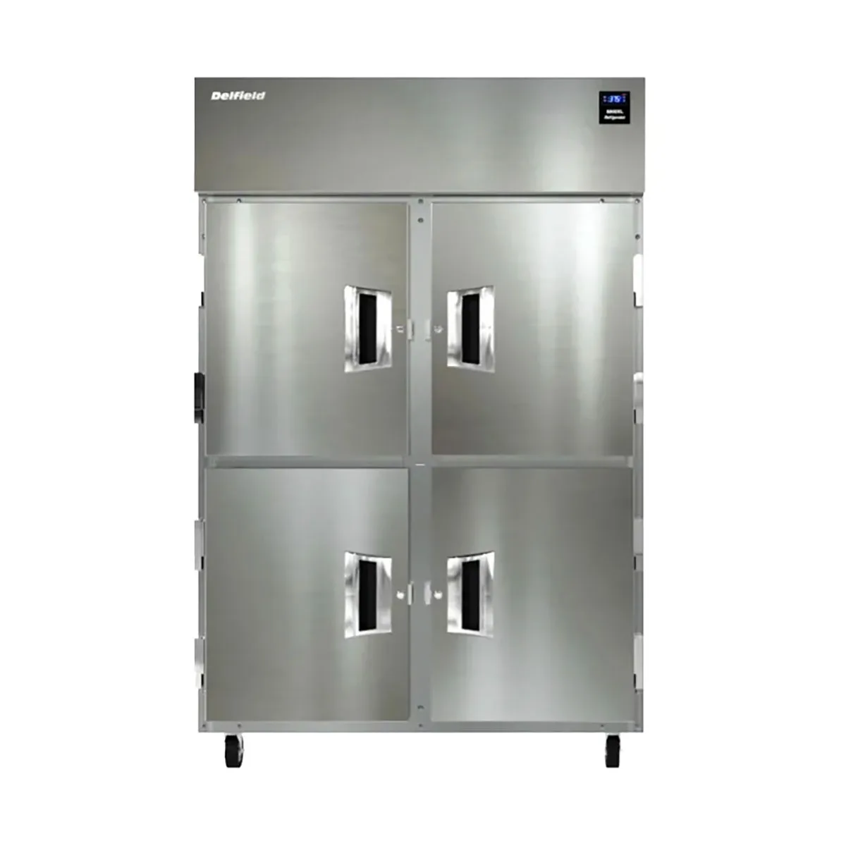 Delfield 6051XL-SH Two Section Reach-In Refrigerator w/ 4 Solid Half Doors, Top Mounted, 43.5 cu. ft.