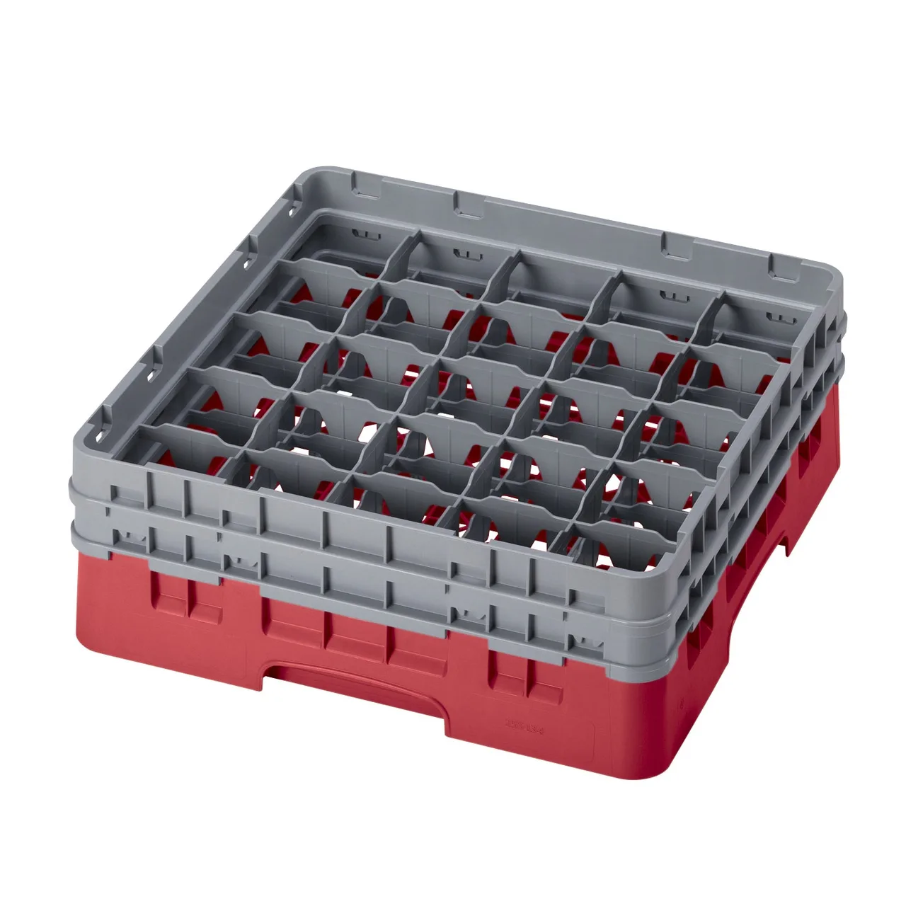 Cambro 25S434163 Camrack Glass Rack, Red, Full Size, 19-3/4 x 19-3/4, 25 Compartments, 3-7/16 Max Dia, 5-1/4 Max Height