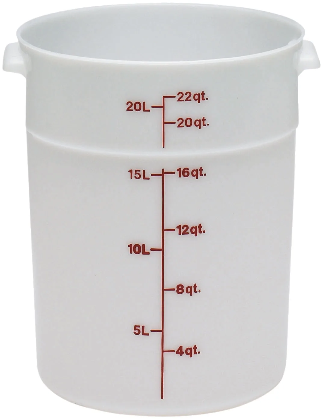 Cambro RFS22148 Round Container, 22 Qt 14‑7/8" Dia x 15" H Natural White Polyethylene, Only
