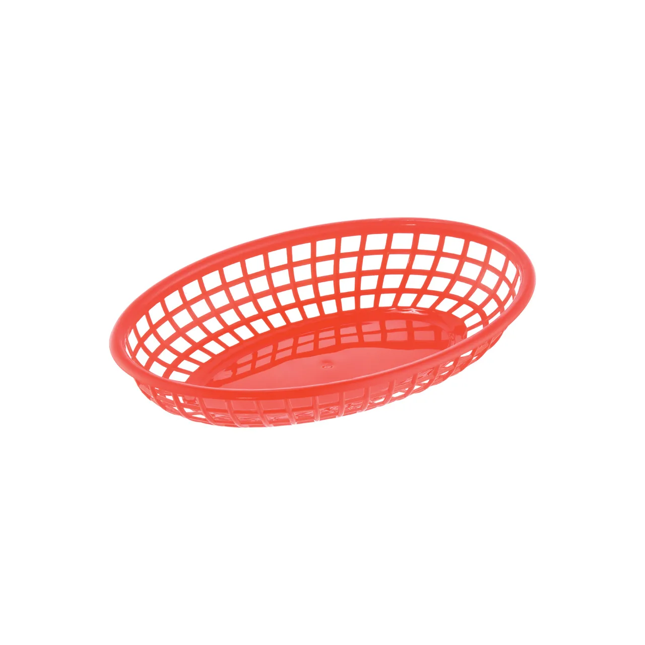CAC China TTFB-09RD Fast Food Basket, Oval 9" Red Polypropylene, 9-1/4" Length - 1 Dozen
