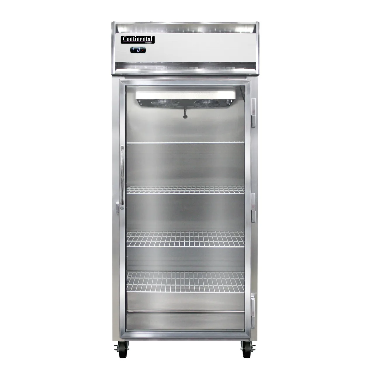 Continental Refrigerator 1FXNSAGD 36” 1-Section Glass Door Reach-In Freezer, Top Mounted, 30 cu. ft., Stainless Steel