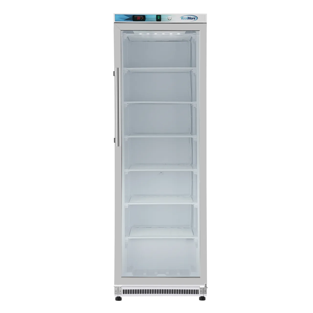 Koolmore KM-FMD12WGD 24" 1-Glass Door Reach-In Freezer, Bottom Mounted, 12 cu. ft., White Finish, Stainless Steel Interior
