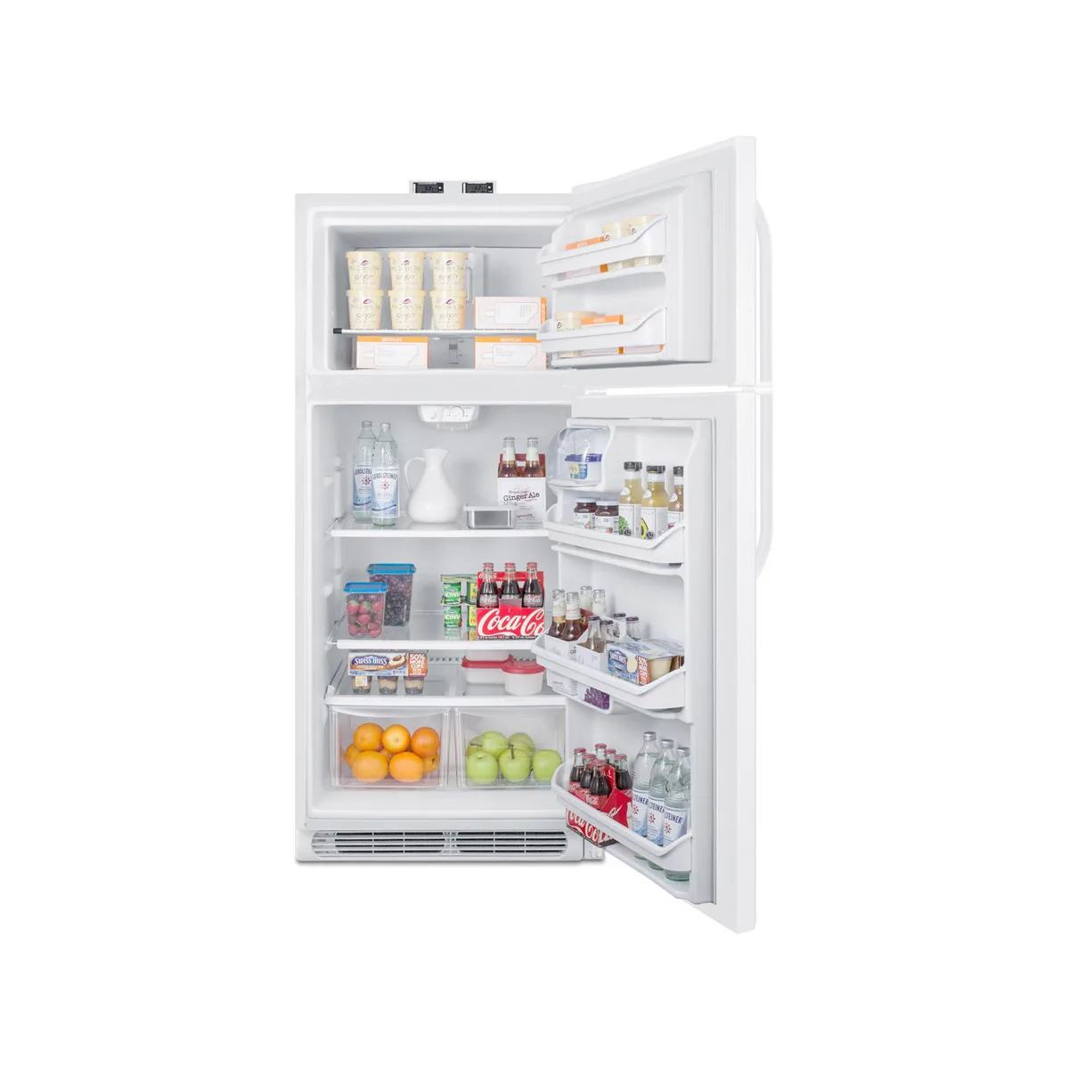 Summit BKRF18W 30" Break Room Refrigerator-Freezer in White, Reversible Door, 18 cu. ft.